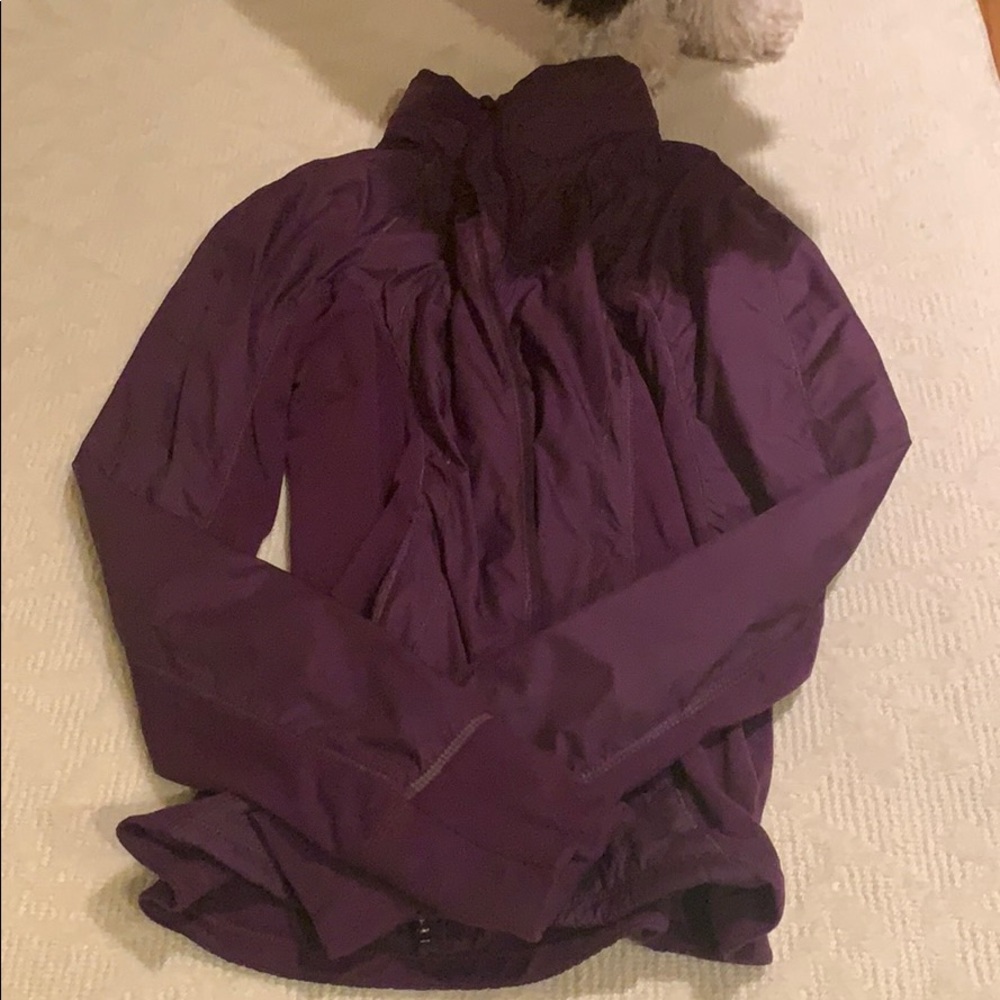 SOLD! Lulu lemon zip up with packable hood!